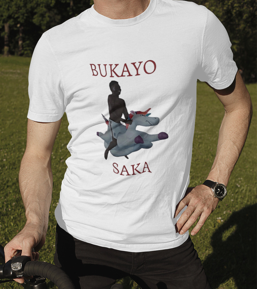 Bukayo Saka Riding Unicorn Arsenal Football T-Shirt