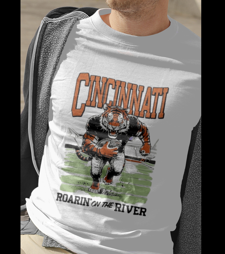 Cincinnati Roarin On The River Tiger Football Tiger T-Shirt
