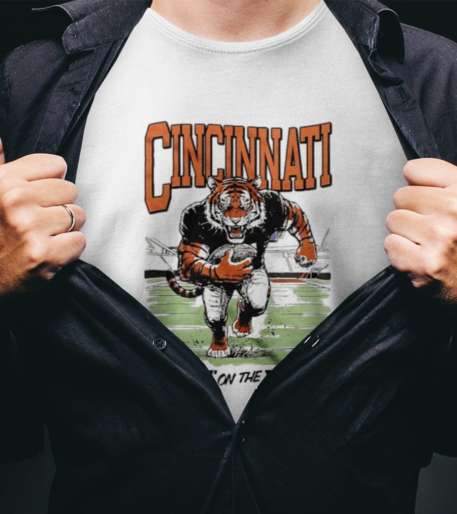 Cincinnati Roarin On The River Tiger Football Tiger T-Shirt