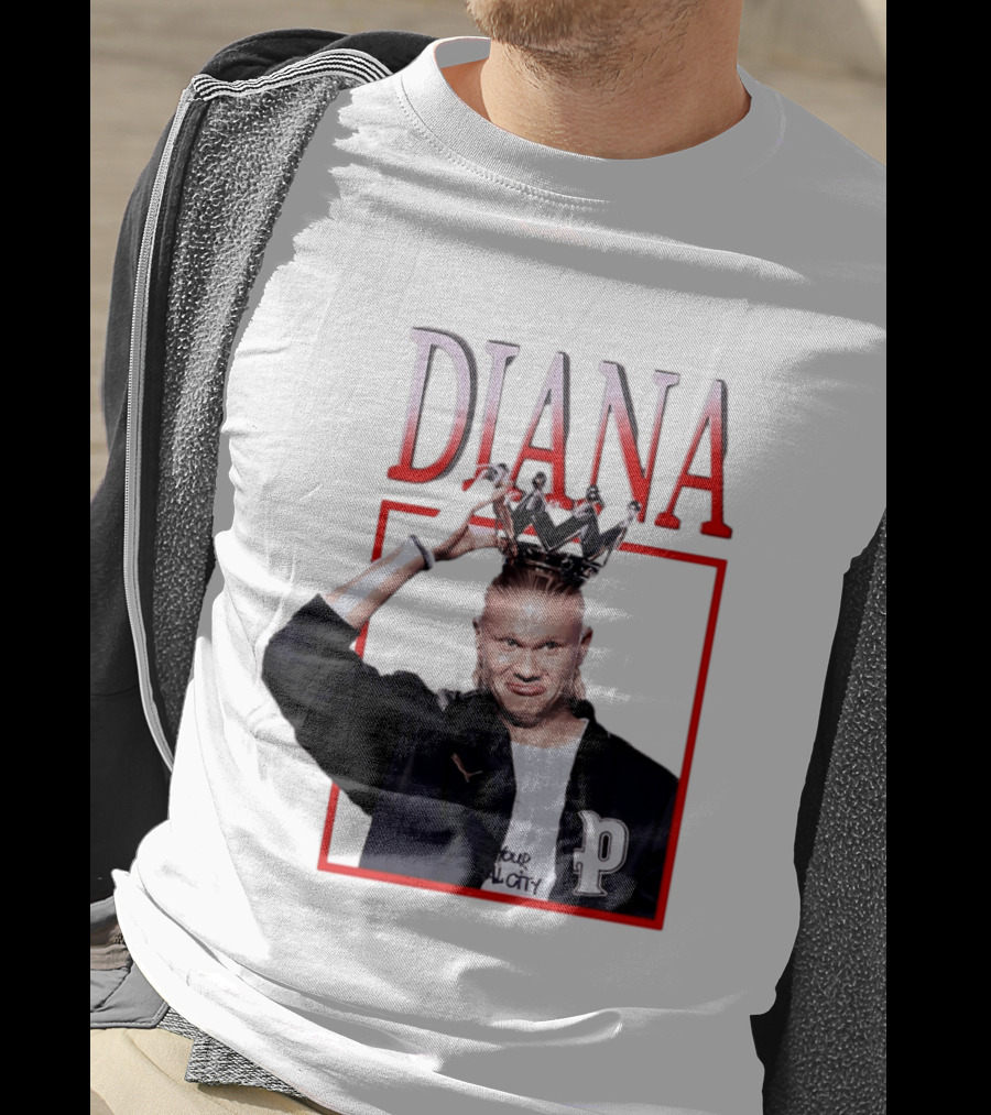 Erling Haaland Diana The People's Princess P Letter Jacket Crown T-Shirt