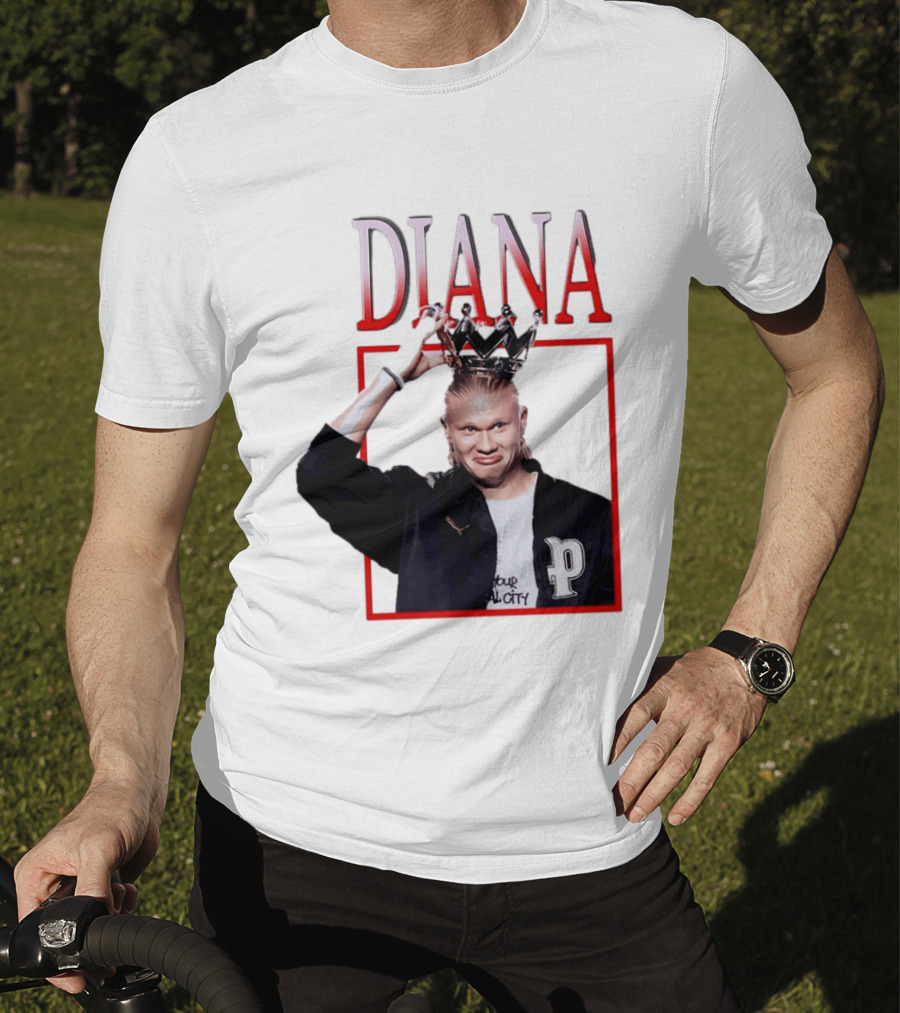 Erling Haaland Diana The People's Princess P Letter Jacket Crown T-Shirt