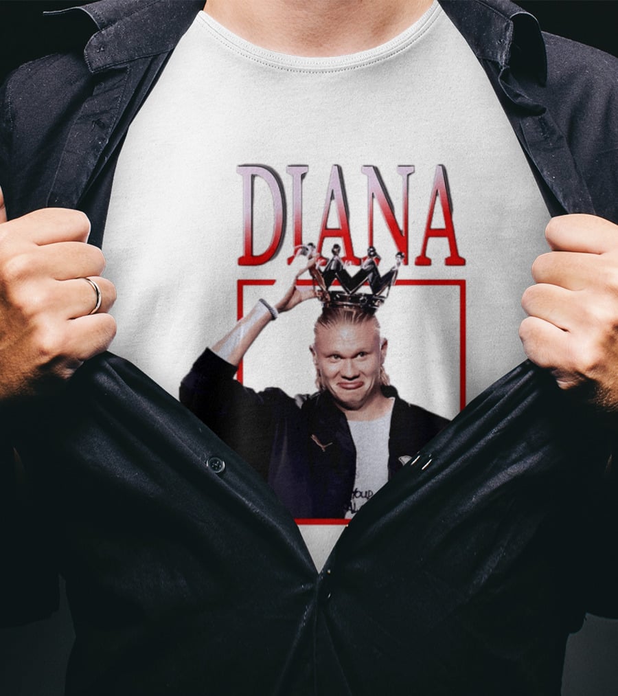 Erling Haaland Diana The People's Princess P Letter Jacket Crown T-Shirt