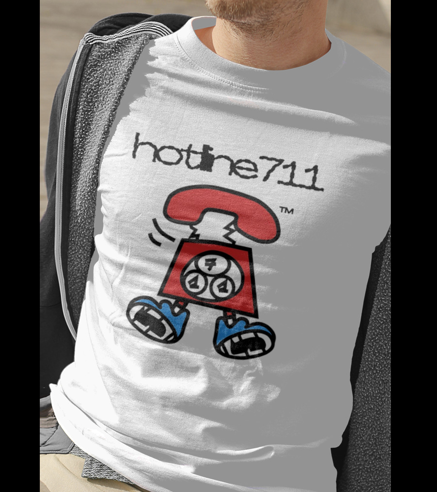 Hotline711 Retro Telephone Cartoon T-Shirt