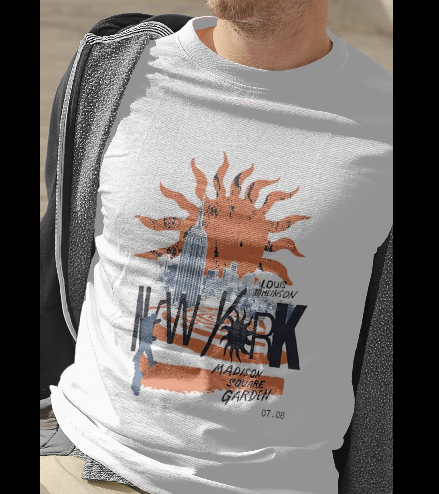 Louis Tomlinson New York Madison Square Garden 07.08 Sun And Skyline T-Shirt