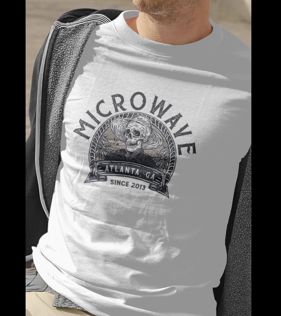 Microwave Atlanta GA Since 2013 Skull Straw Hat T-Shirt