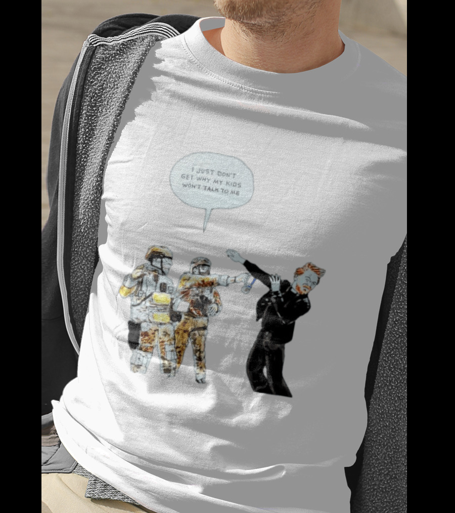 Priest With Soldiers And Kids Speech Bubble T-Shirt