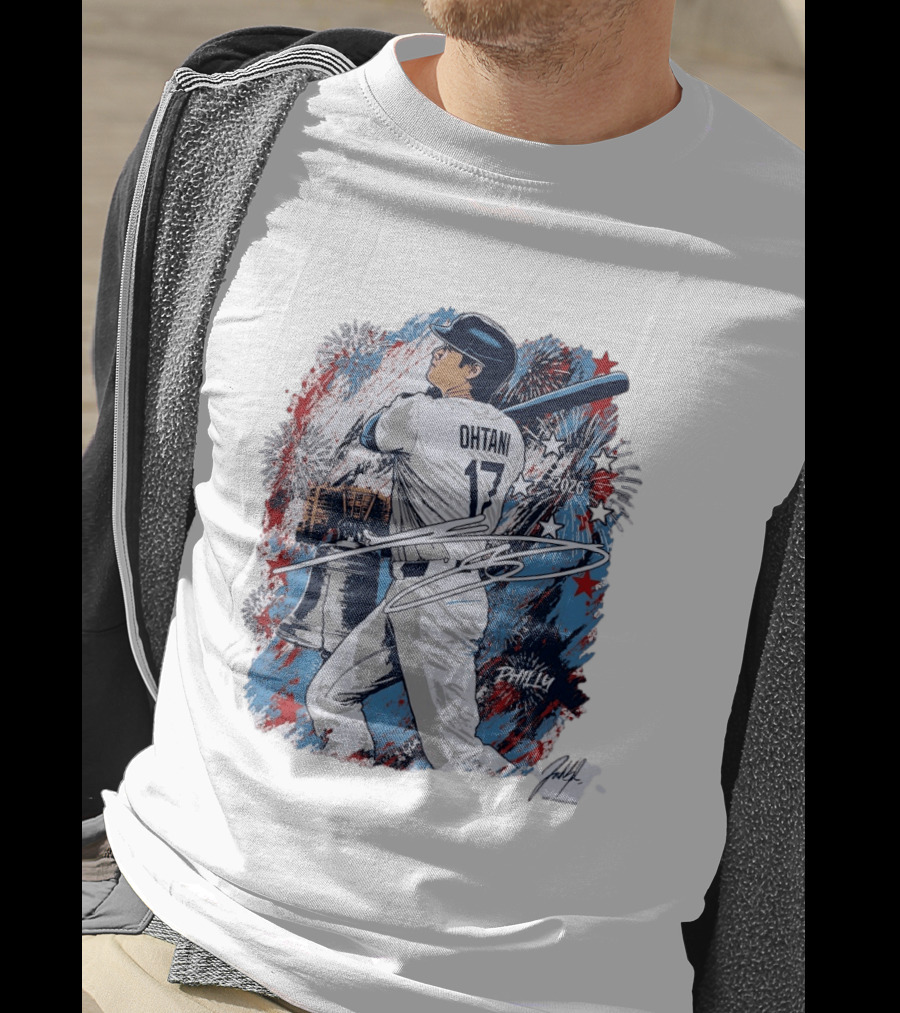 Shohei Ohtani 2026 Philly Liberty Bell Baseball Fireworks T-Shirt