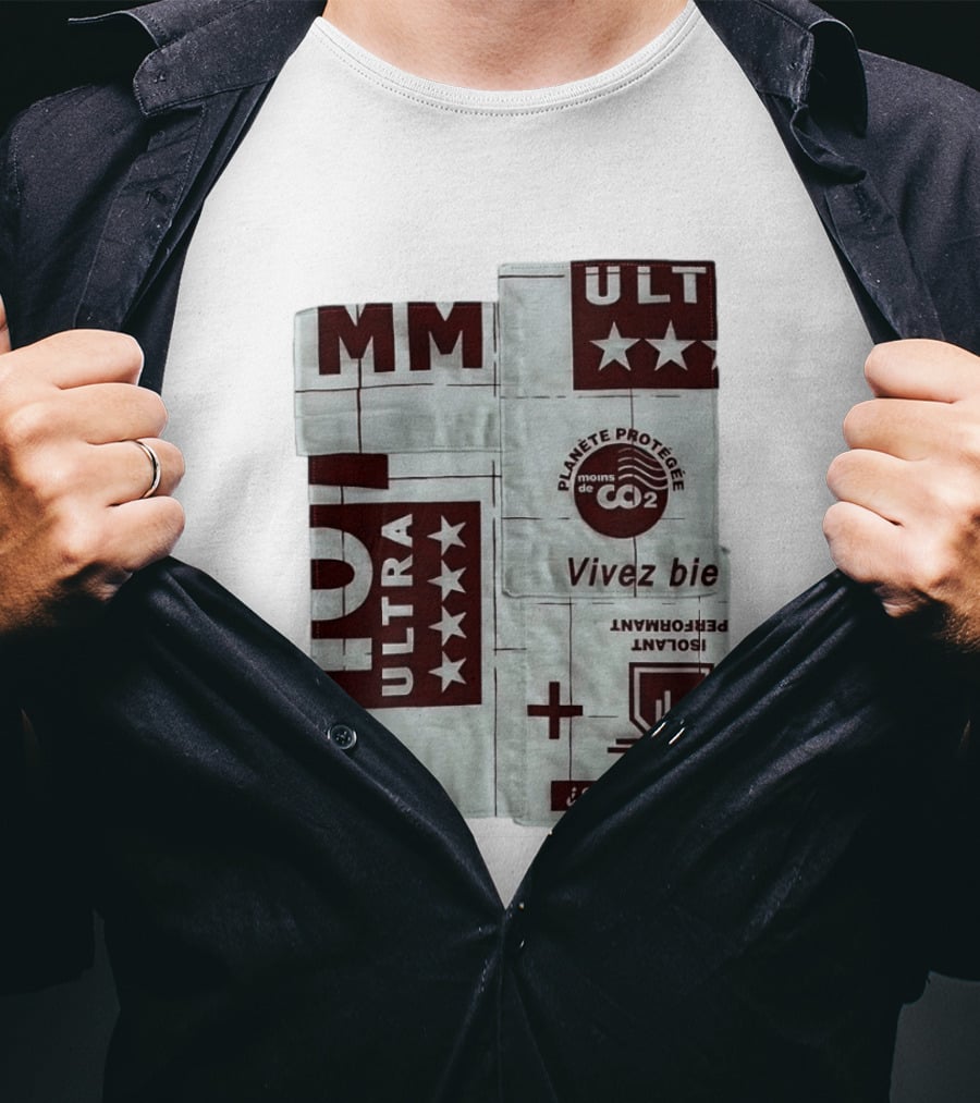 MM ULTRA Planete Protegee Moins De CO2 Vivez Bien Eco Friendly T-Shirt