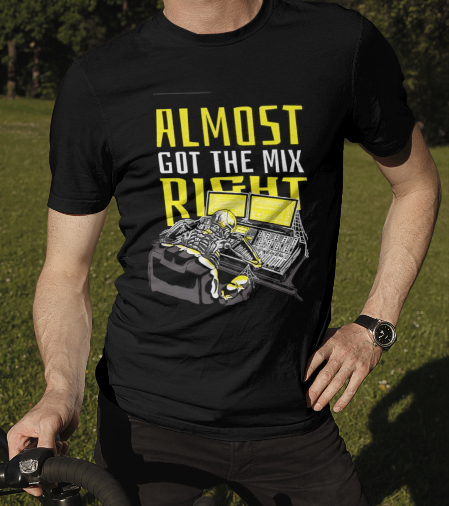 Skeleton Sound Engineer Almost Got The Mix Right Audio Mixing Humor T-Shirt