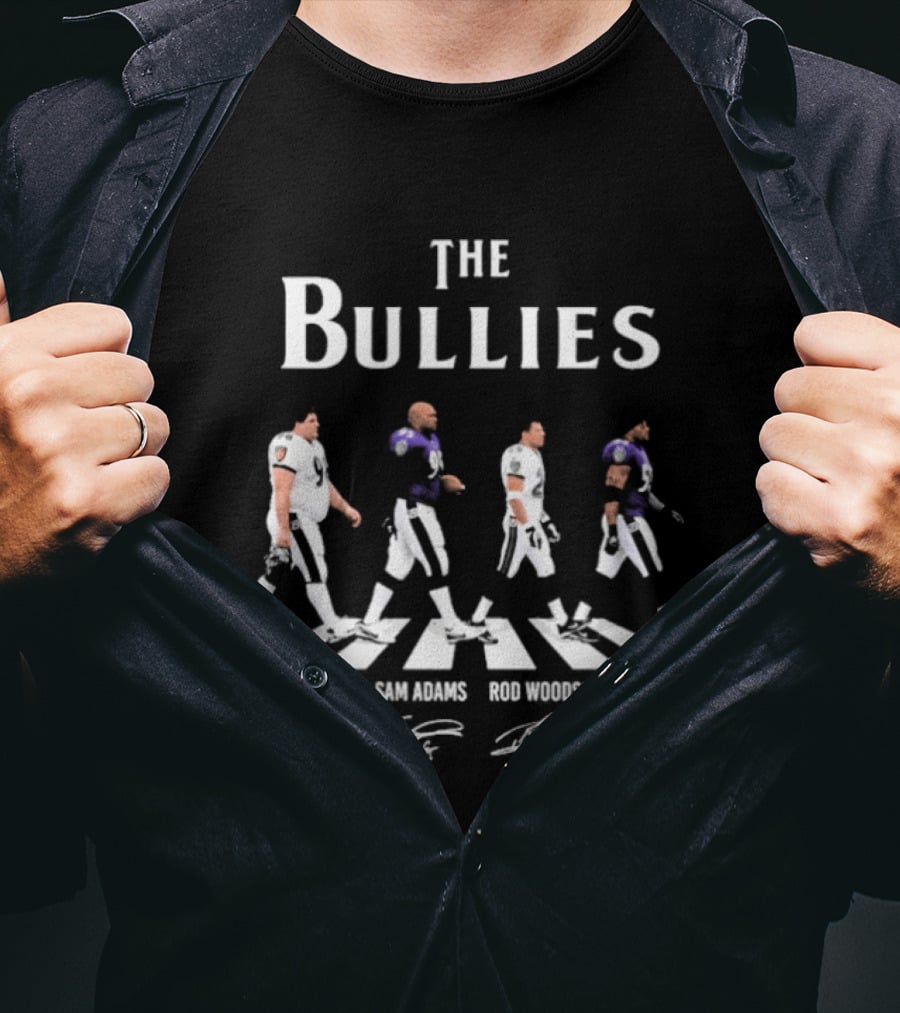Baltimore Ravens The Bullies Ray Lewis Lamar Jackson Abbey Road Signatures T-Shirt
