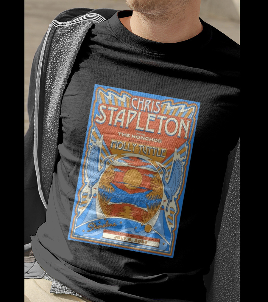 Chris Stapleton Featuring The Honchos Molly Tuttle Shoreline Amphitheatre Mountain View CA July 8 2026 T-Shirt