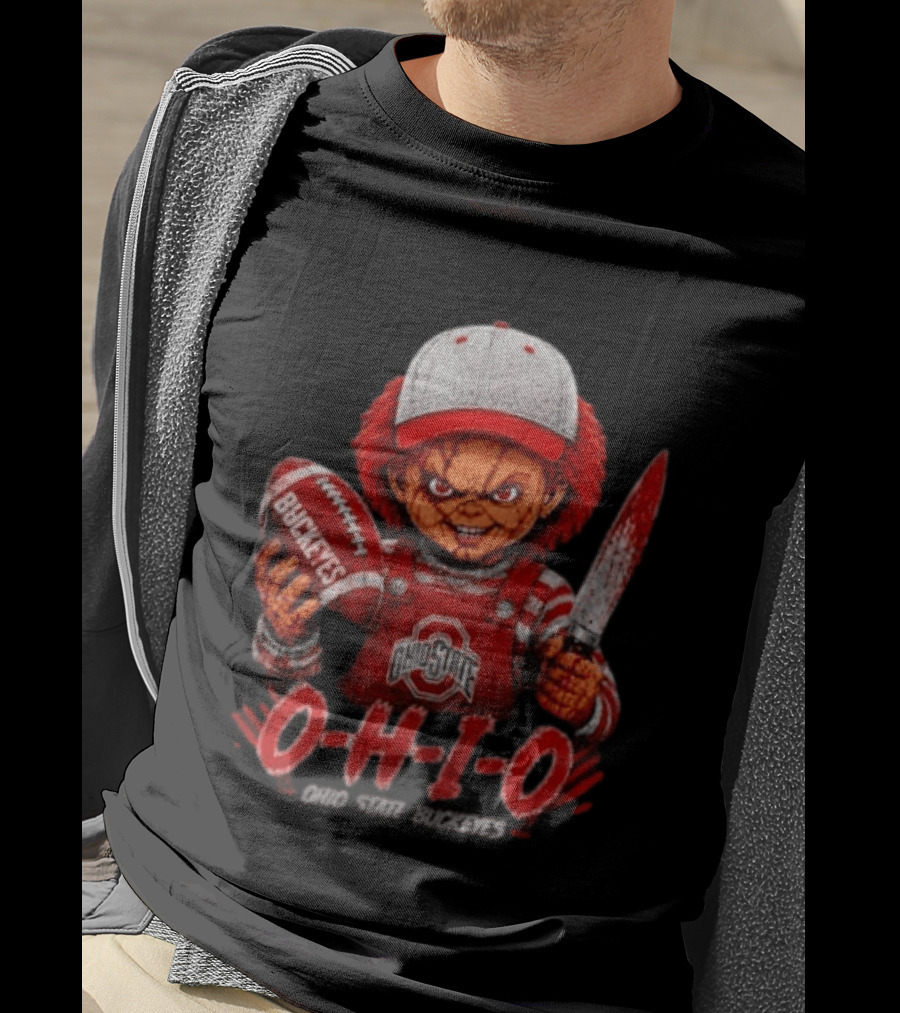 Chucky Doll Ohio State Buckeyes O H I O Football Horror T-Shirt