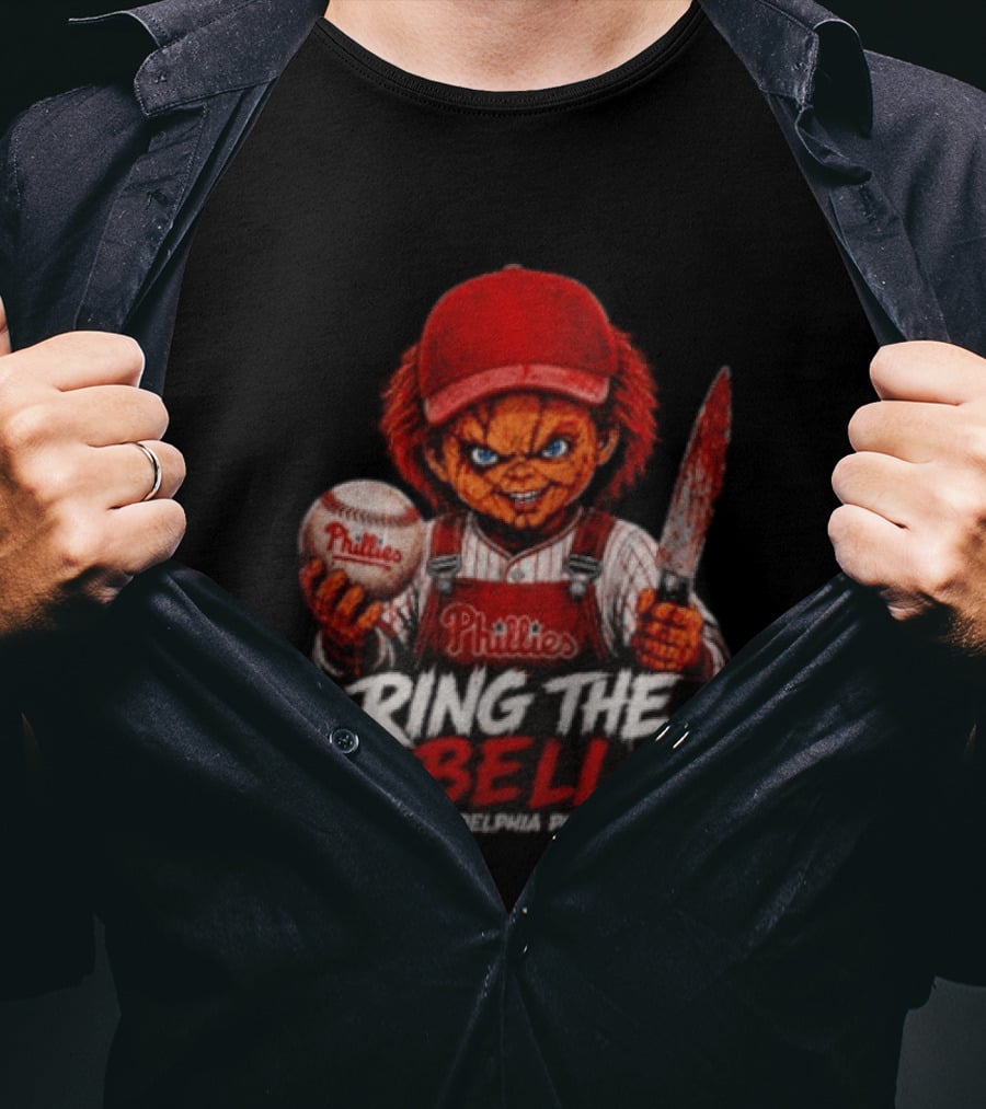 Chucky Phillies Ring The Bell Philadelphia Phillies Baseball Horror T-Shirt