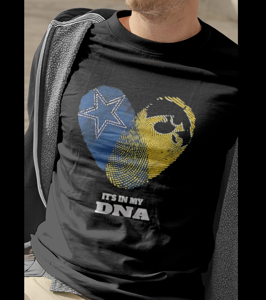 Dallas Cowboys Iowa Hawkeyes Fingerprint It's In My DNA T-Shirt