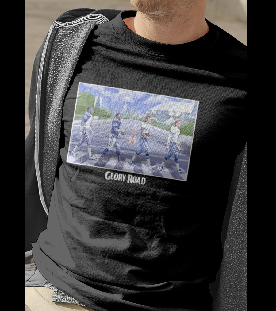 Dallas Cowboys Iconic Players Walking Glory Road Stadium T-Shirt