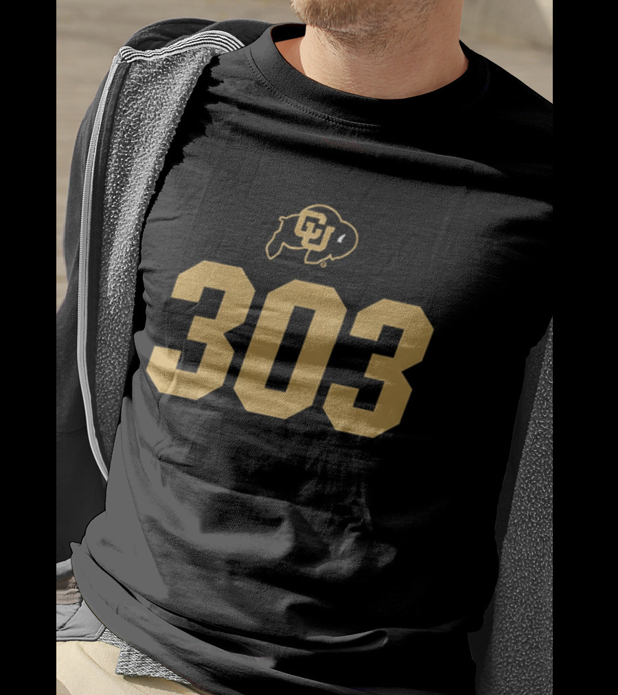 Deion Sanders Colorado Buffaloes Boulder 303 CU Buffs T-Shirt