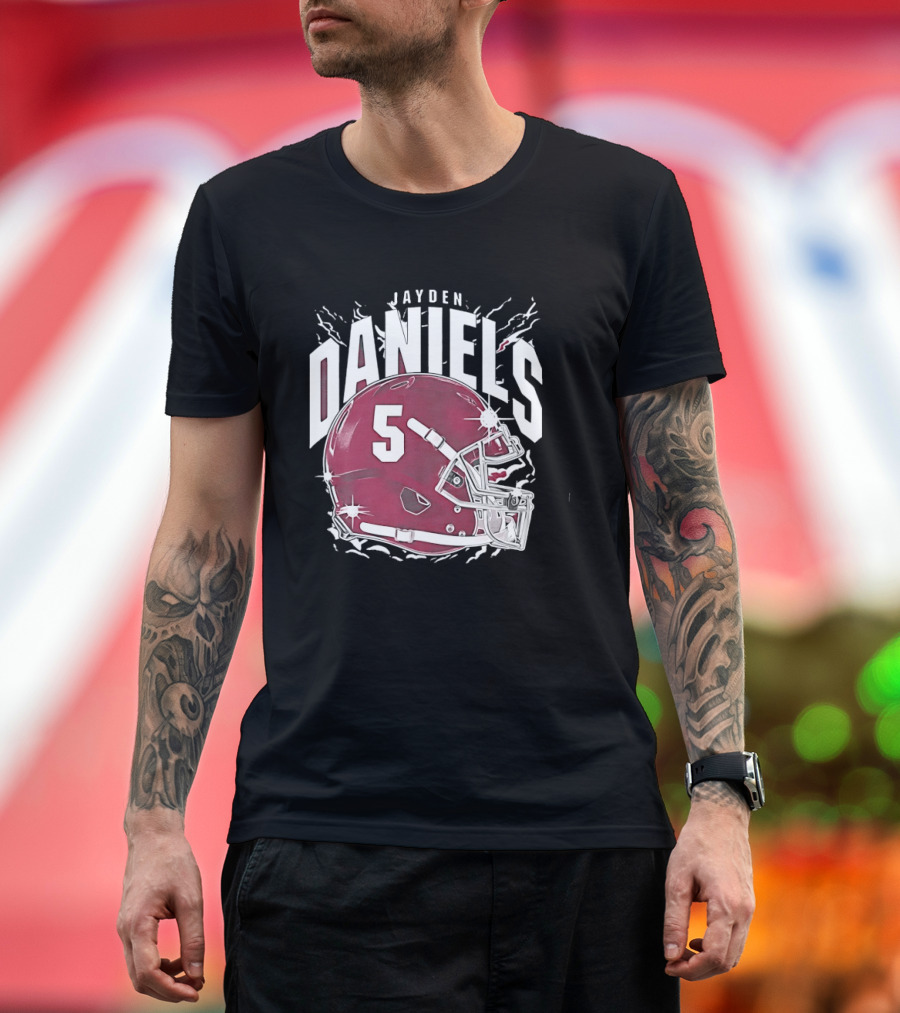 Jayden Daniels 5 Football Helmet Washington Commanders T-Shirt