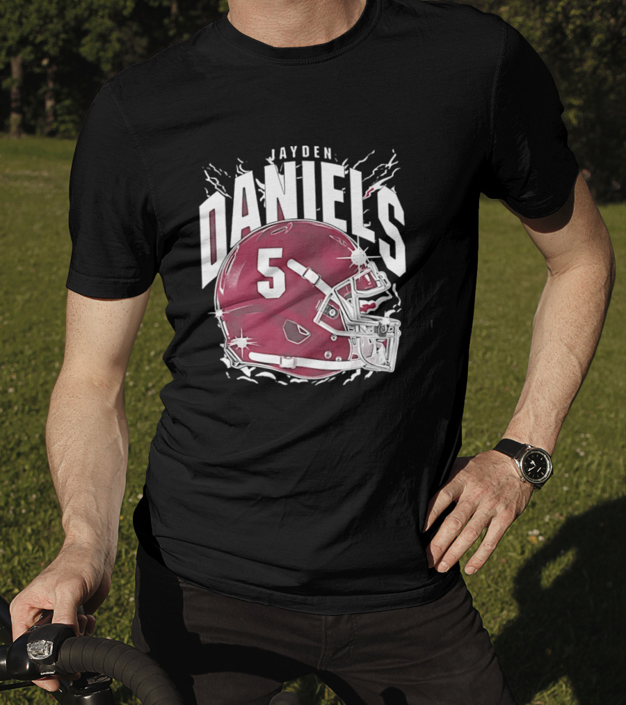 Jayden Daniels 5 Football Helmet Washington Commanders T-Shirt