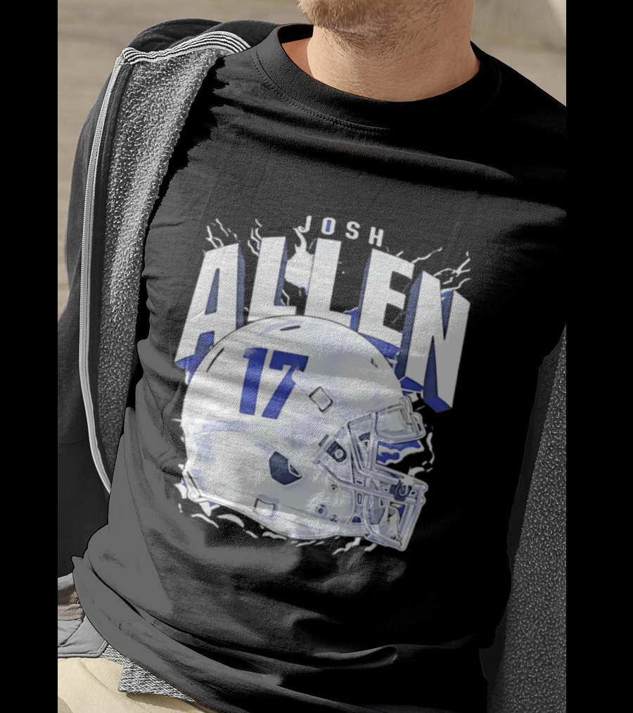 Josh Allen 17 Buffalo Bills Helmet T-Shirt