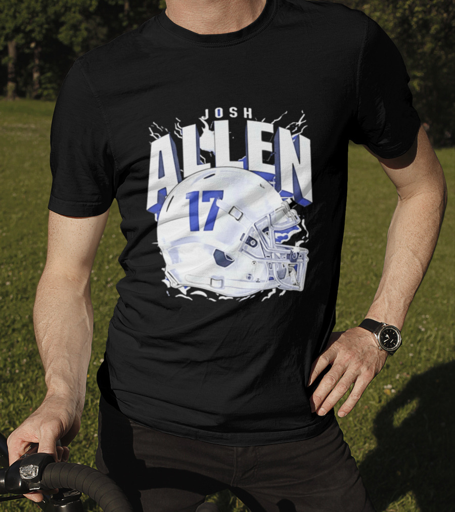 Josh Allen 17 Buffalo Bills Helmet T-Shirt