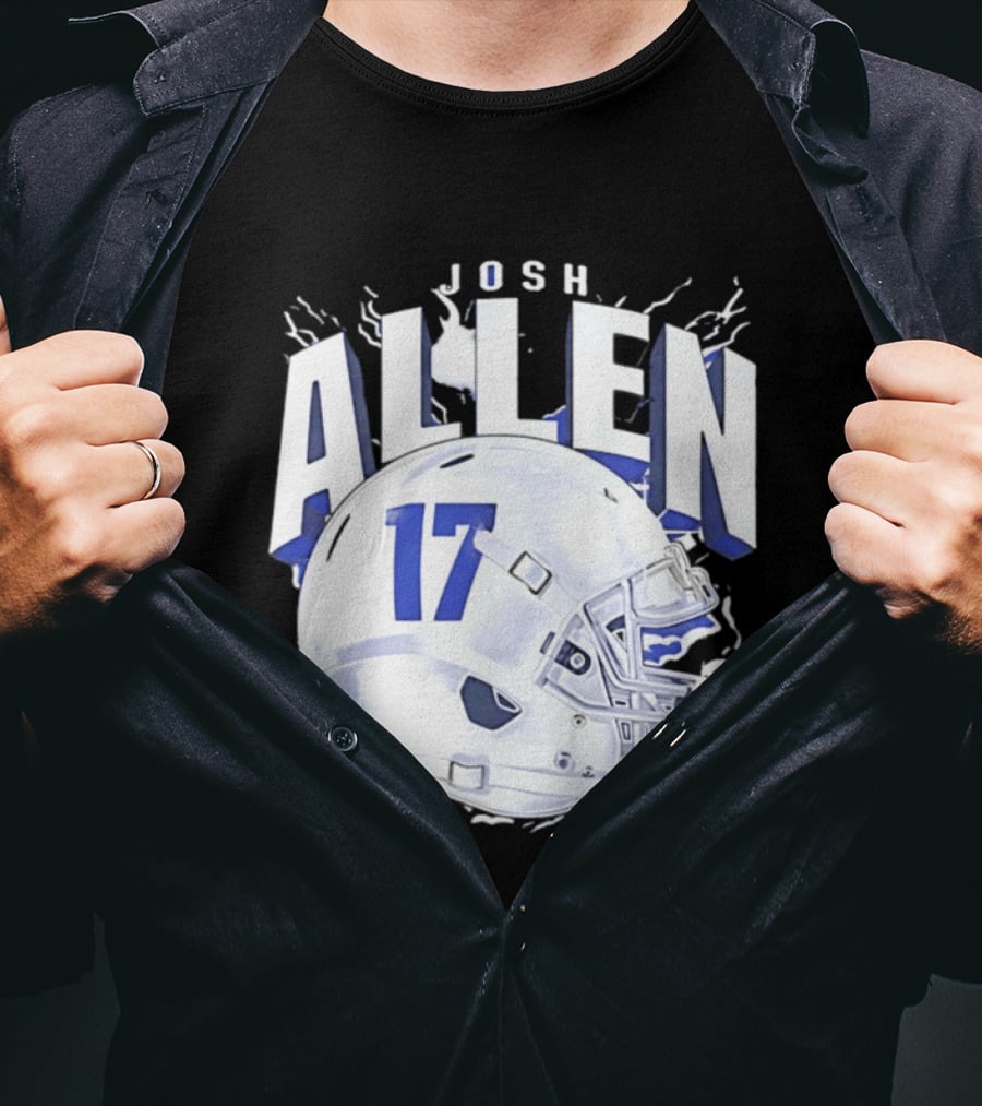 Josh Allen 17 Buffalo Bills Helmet T-Shirt