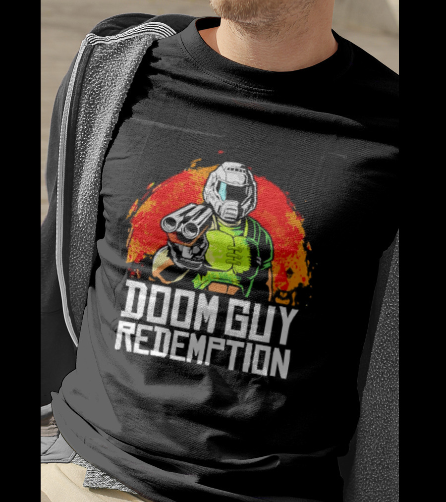 Doom Guy Redemption Video Game FPS Gaming Action T-Shirt