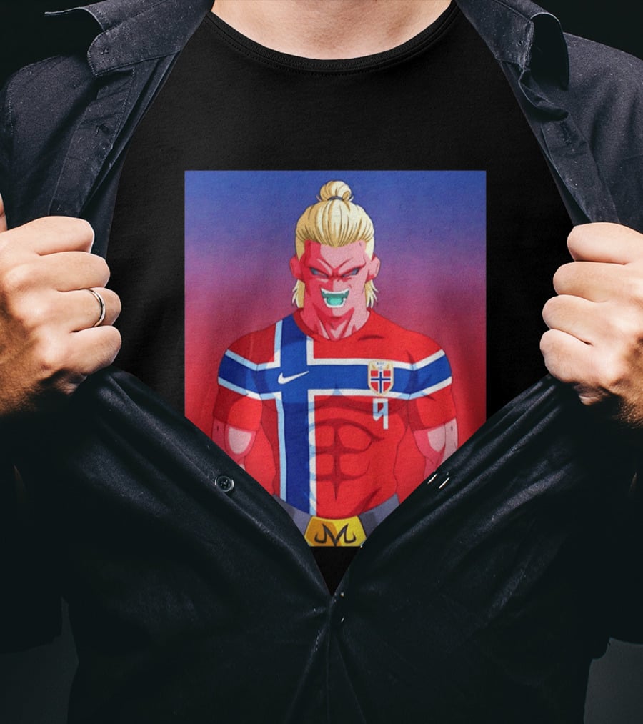 Erling Haaland As Dragon Ball Z Majin Buu With Norway Jersey 9 T-Shirt