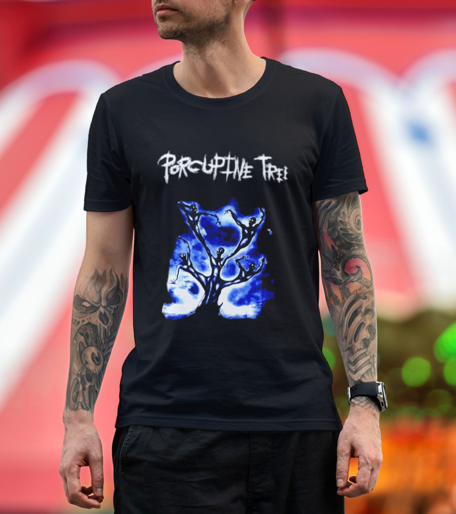 Porcupine Tree Ecelna Rock And Roll Blue Abstract Figures T-Shirt