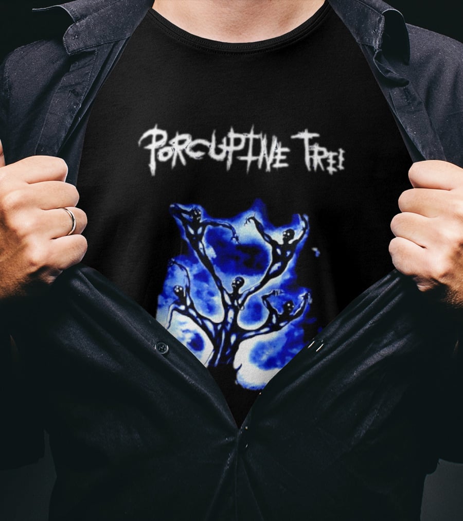 Porcupine Tree Ecelna Rock And Roll Blue Abstract Figures T-Shirt