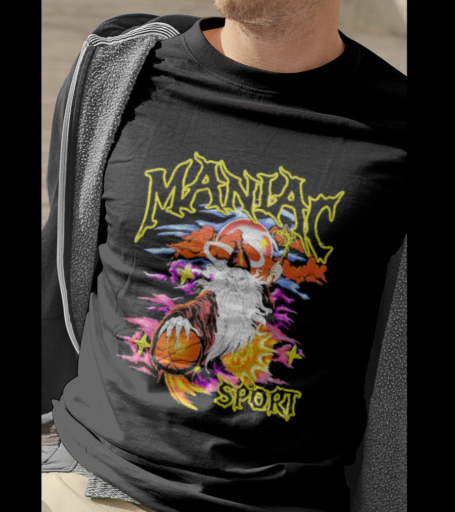 Maniac Sport Wizard Basketball Magic Santa Style Explosion T-Shirt