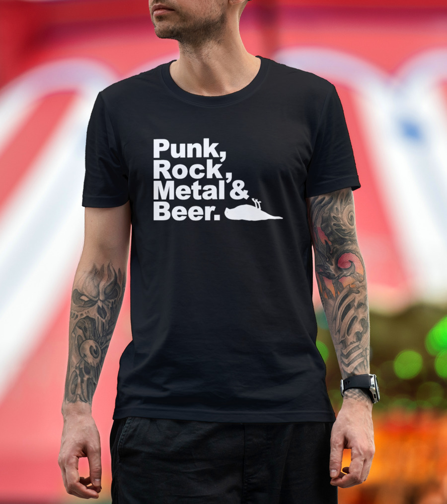 Punk Rock Metal Beer Bird Gesture T-Shirt