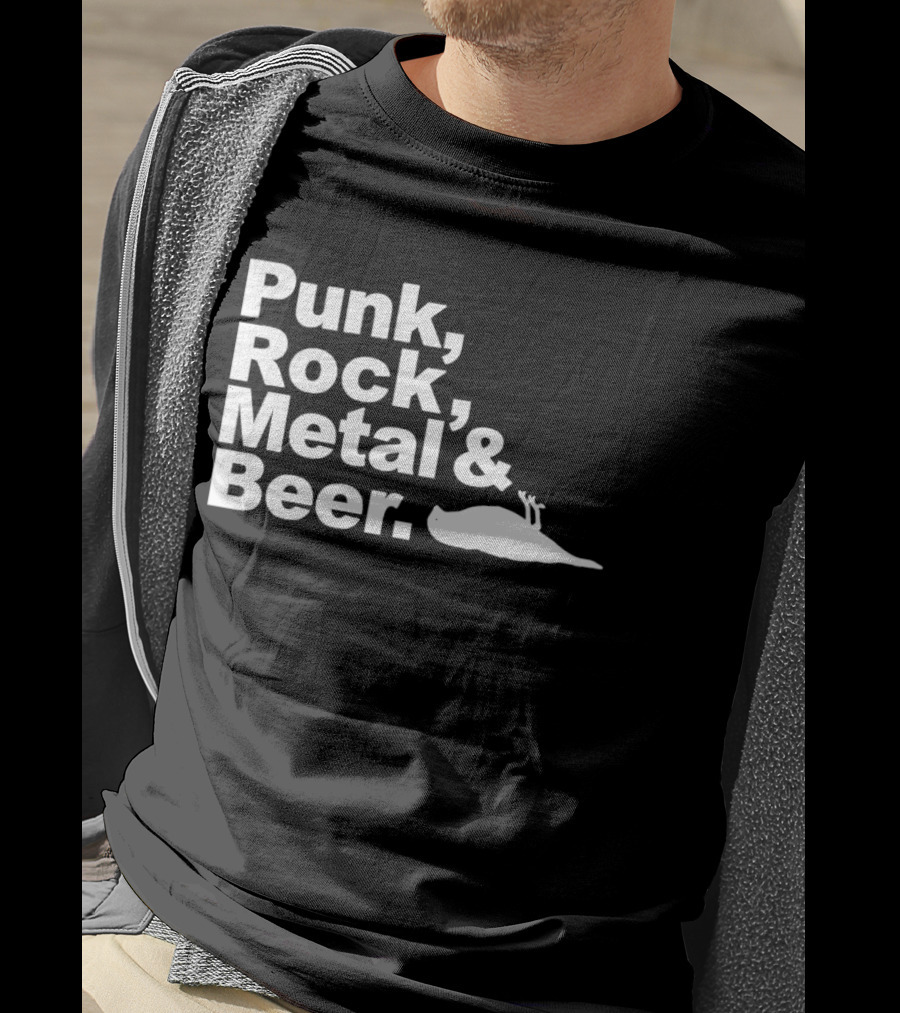 Punk Rock Metal Beer Bird Gesture T-Shirt