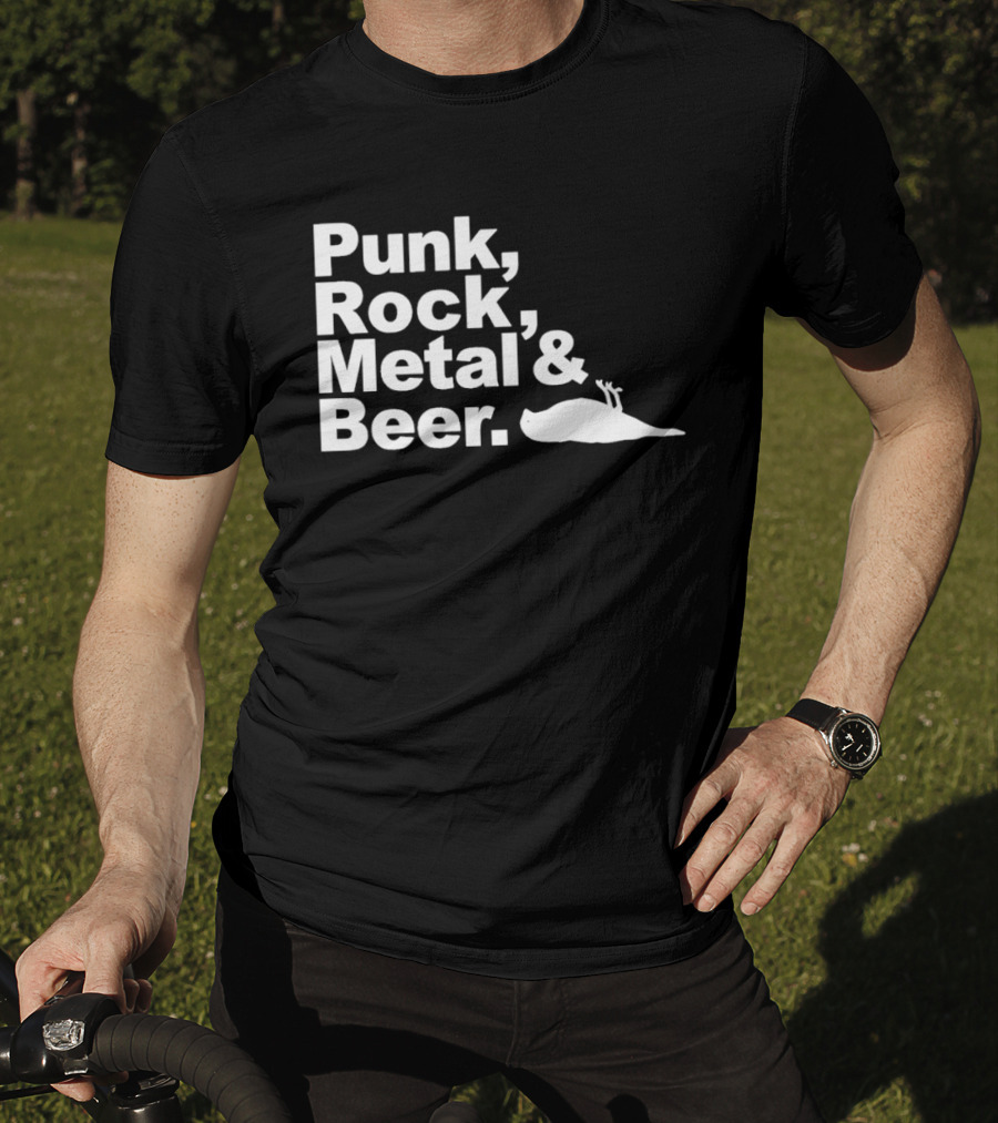 Punk Rock Metal Beer Bird Gesture T-Shirt