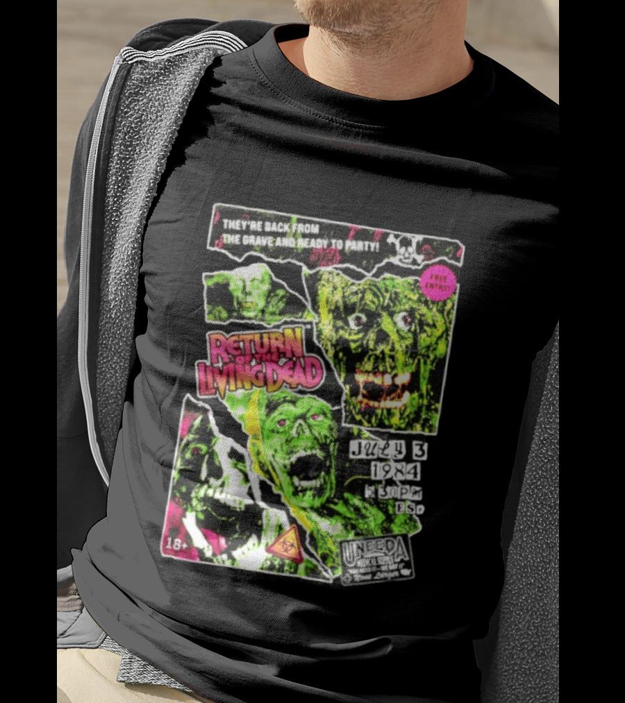 Return Of The Living Dead They're Back From The Grave Read To Party July 3 1984 Uneeda Medical Supply 18+ T-Shirt