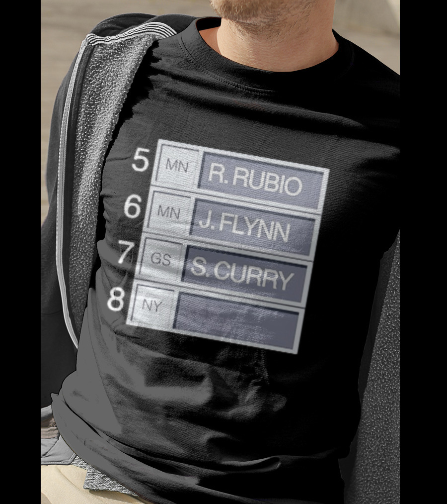 5 R. Rubio 6 J. Flynn 7 S. Curry 2009 NBA Draft Picks List T-Shirt