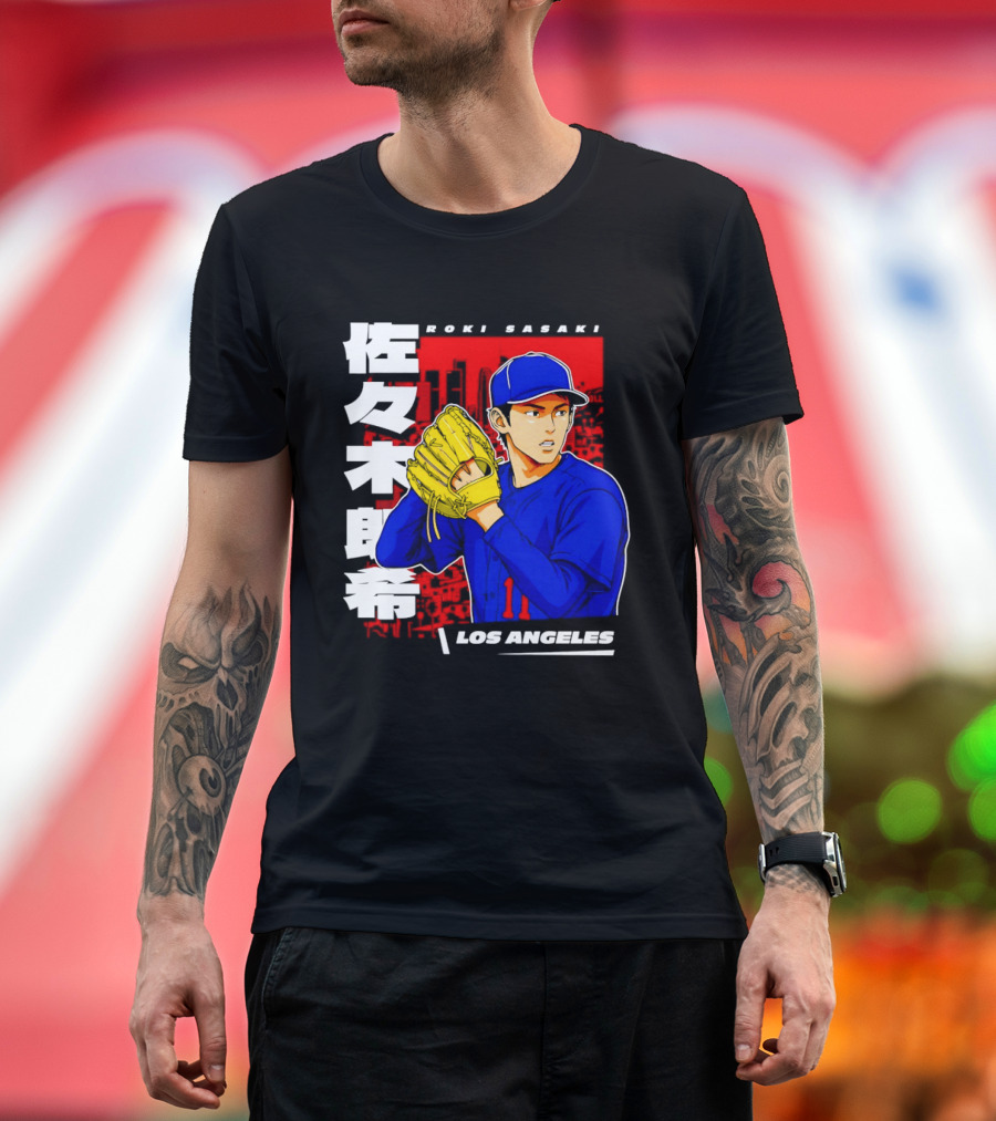 Roki Sasaki Los Angeles Baseball Japanese T-Shirt