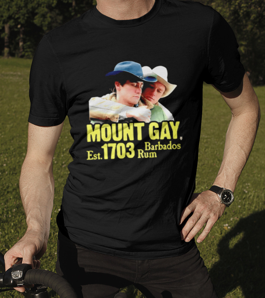 Mount Gay Est 1703 Barbados Rum Brokeback Mountain Cowboys T-Shirt