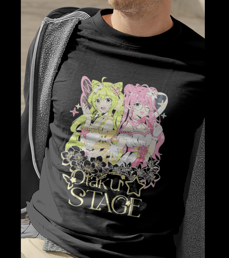 Otaku Stage Manga Kawaii Anime Girls Floral T-Shirt