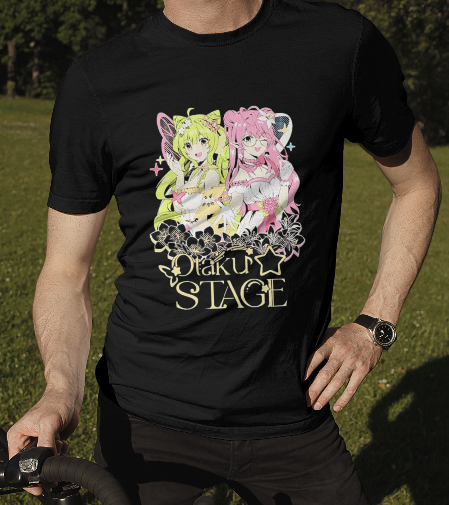 Otaku Stage Manga Kawaii Anime Girls Floral T-Shirt