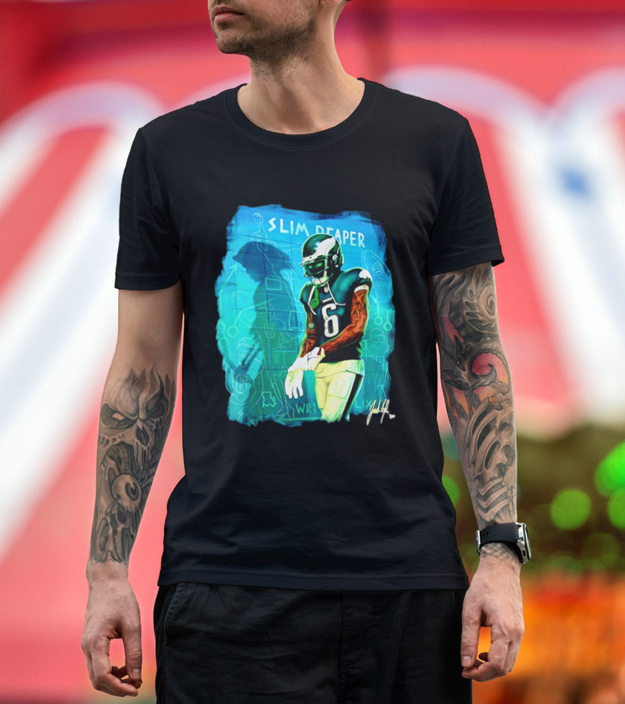 Philadelphia Eagles Devonta Smith Slim Reaper Phantom Six WR1 T-Shirt