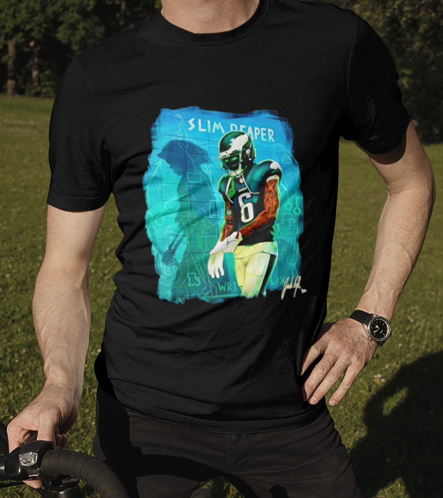 Philadelphia Eagles Devonta Smith Slim Reaper Phantom Six WR1 T-Shirt