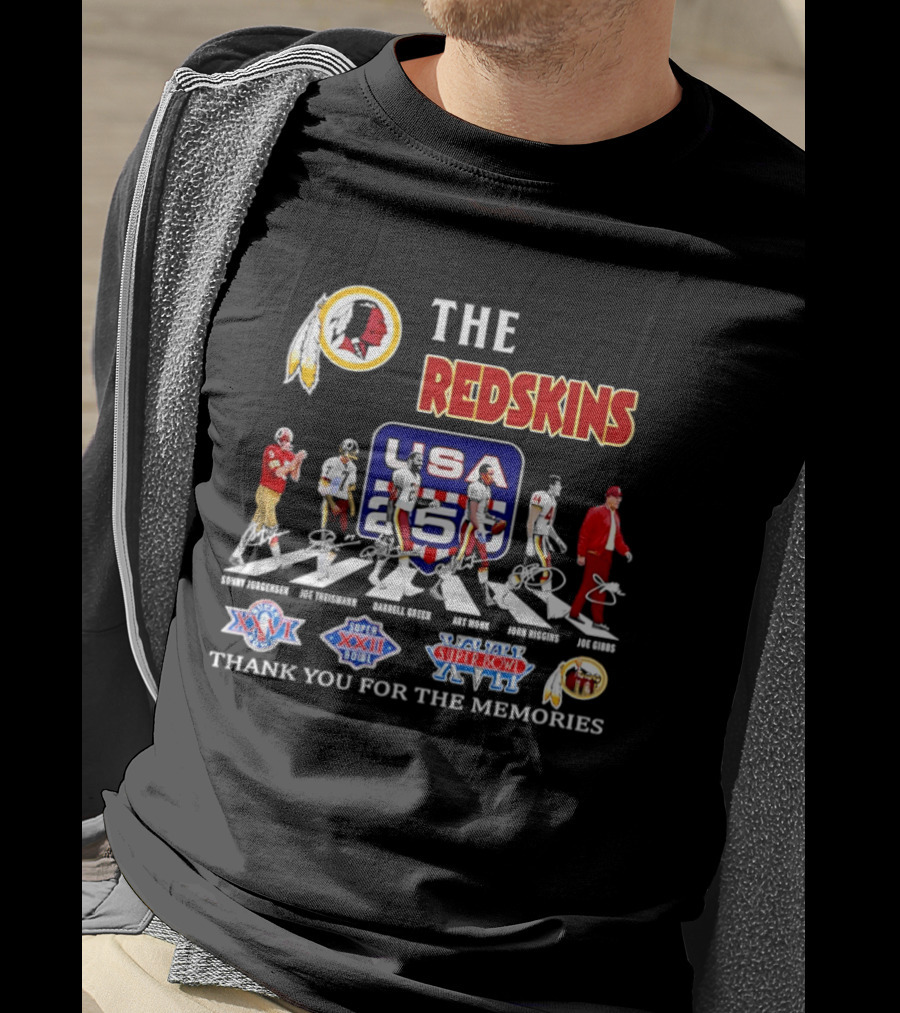 The Redskins Legends USA 255 Super Bowl XXVI XXII XVII Thank You For The Memories T-Shirt