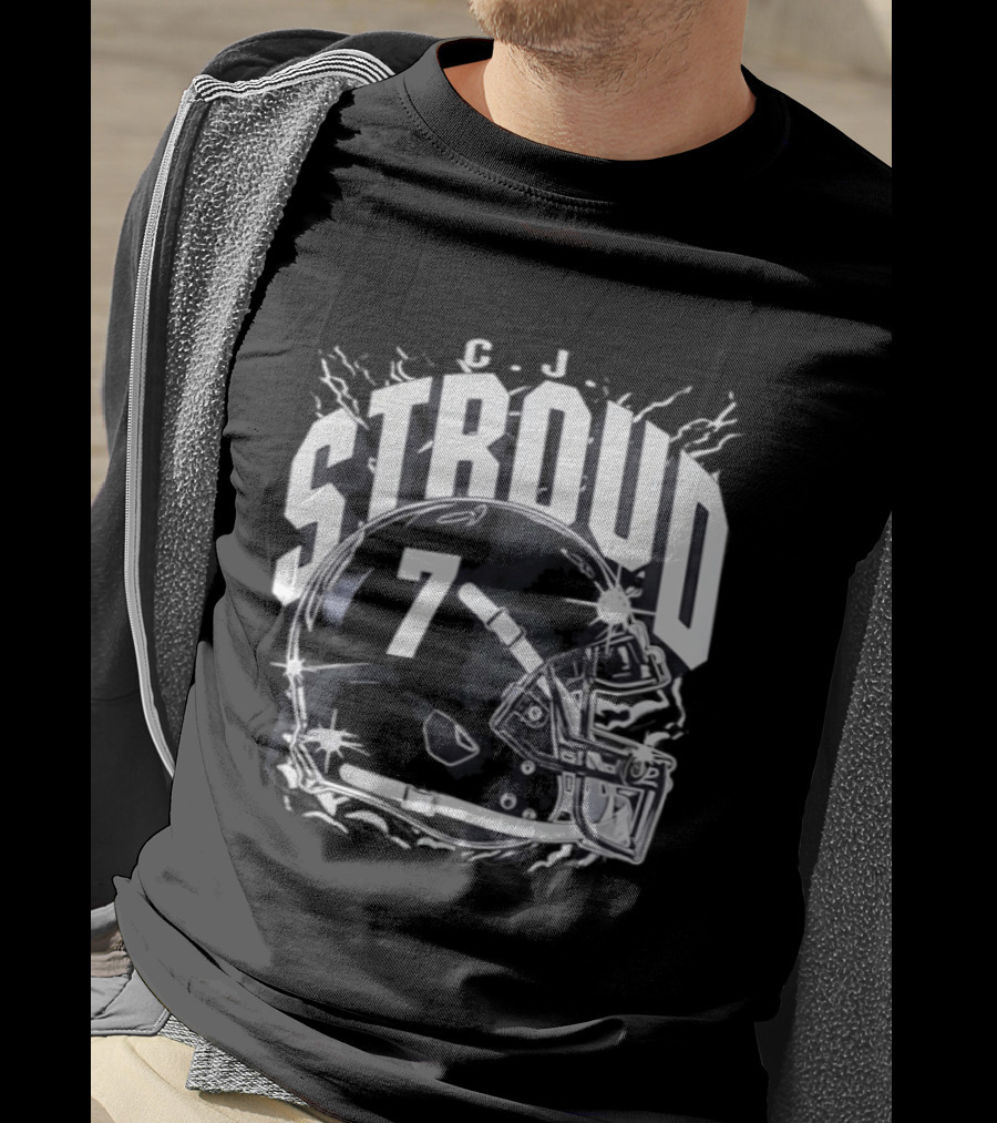 Stroud 7 Helmet Houston Texans T-Shirt