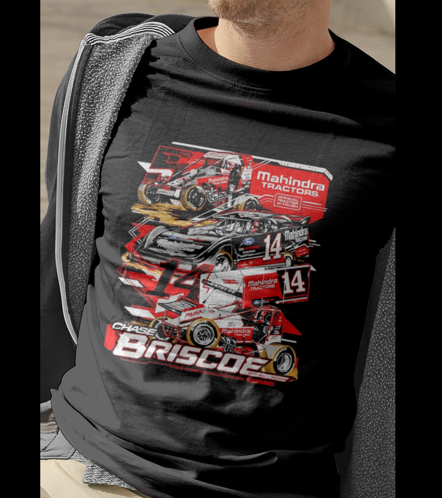 Chase Briscoe Mahindra Tractors Official Tractor Of Tough 14 Racing Collage T-Shirt