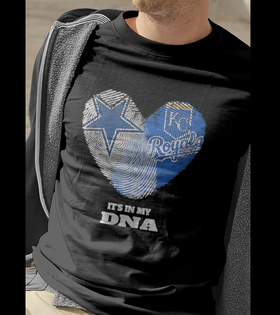 Dallas Cowboys Kansas City Royals Heart It's In My DNA T-Shirt