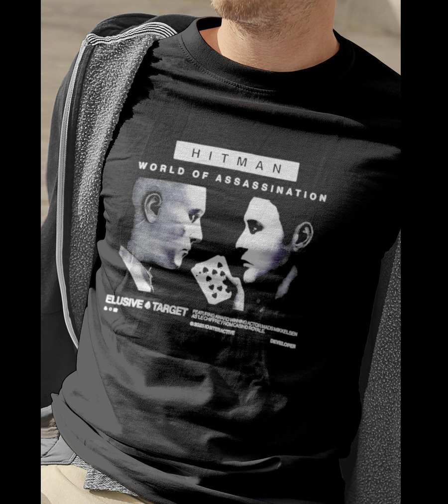HITMAN World Of Assassination Elusive Target Featuring Mads Mikkelsen As Le Chiffre From Casino Royale © 2023 IO Interactive T-Shirt