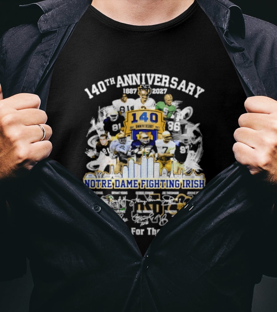 Notre Dame Fighting Irish 140th Anniversary Legends Thank You For The Memories T-Shirt