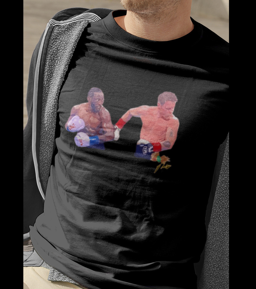 Terence Crawford Canelo Alvarez Boxing Showdown Gloves Raised T-Shirt