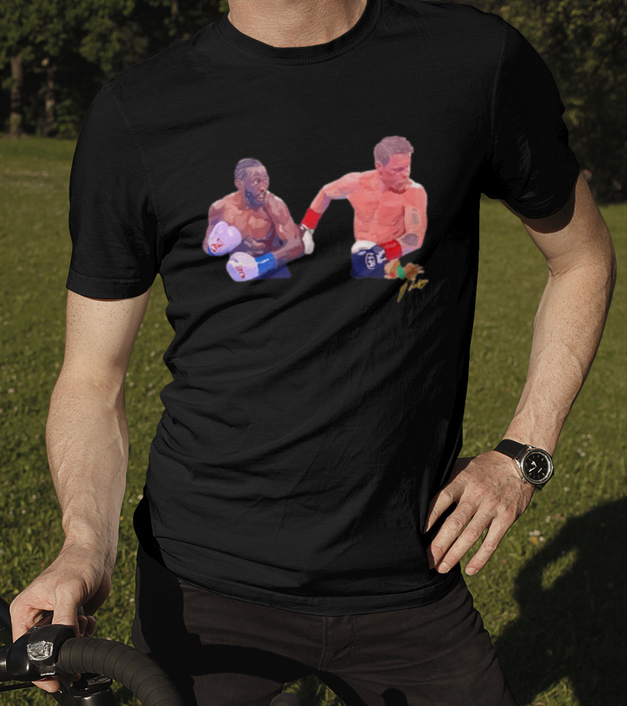 Terence Crawford Canelo Alvarez Boxing Showdown Gloves Raised T-Shirt