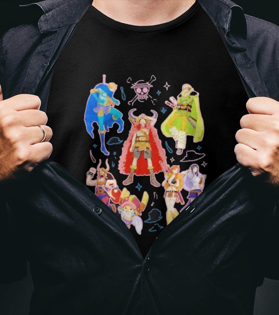 One Piece Straw Hat Pirates Collage Luffy T-Shirt